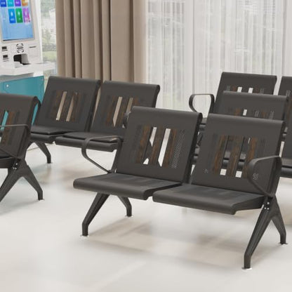 wonline Waiting Room Chair with Arms Steel Frame Reception Guest Chair - size: 1 Seat