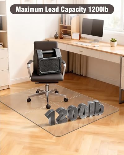 Blvornl Innovative Puzzle Chair Mat for Hardwood Floor, 36"*48" Hard Material Chair Mat, Heavy Duty Computer Chair Pad for Rolling Chairs, Desk Floor Rug for Office and Home