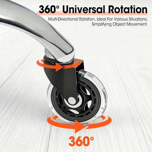 Office Chair Wheels, Set of 10 Rubber Caster Wheels, Roller Blade Wheel Heavy Duty Casters, Replacement Wheels for Most Chair Wheel, Easy to Install (Not for IKEA) - color: 10P