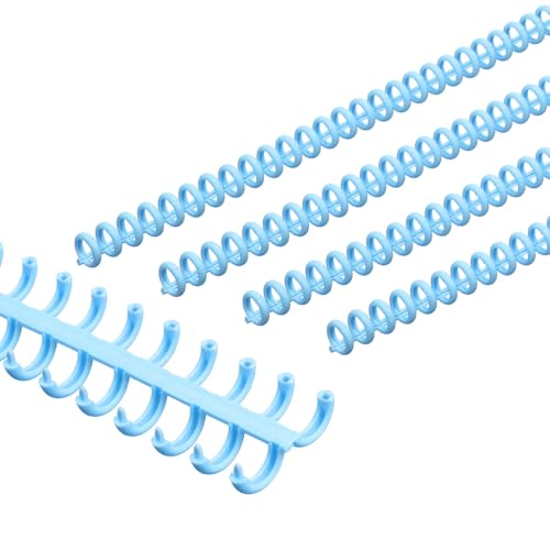 PATIKIL 8.5mm(1/3") Plastic Spiral Binding Coils, 30 Pcs Binding Spirals 20-25 Sheet Capacity Binding Spirals for Binding Paper Sheets, Sky Blue - color: Sky Blue, size: 8.5mm(1/3")