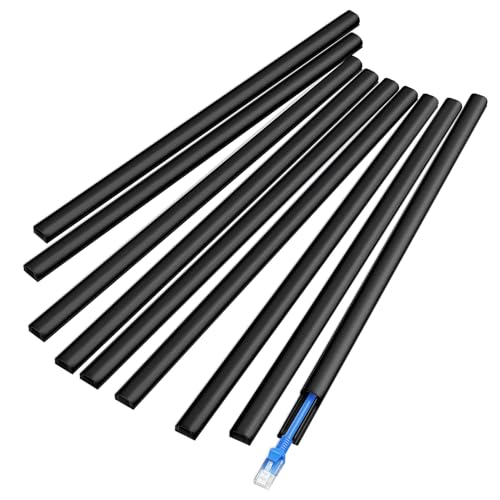 Delamu Wire Covers for Cords on Wall, 128in Cord Hider Cord Covers for Wires on Wall, Mini Cable Wire Hider, Self-Adhesive Easier Installation Cable Cover Organizer, W0.48 H0.3in, Black - color: Black, size: 128in L X 0.48in W X 0.30in H