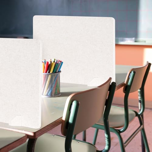 2 Pack Acoustic Desk Dividers - 24" x 20" Freestanding Privacy Panels Set with Noise - Reducing Design Cubicle Sound Proof, Ideal for Office, Classroom, and Home (Light Beige) - color: Light Beige, size: 2 Pack