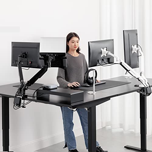 Dual Monitor Arm Gas Spring Stand, Fits 17"-32" Monitors, Holds Up to 40lbs - style: Dual 17"-32" White