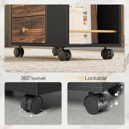 ModernMate 20" Mobile File Cabinet with 3 Drawers & Lockable Wheels