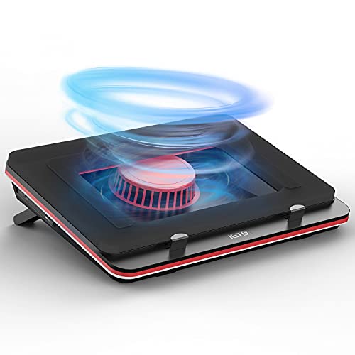 IETS GT500 Powerful Turbo-Fan (4200 RPM) Laptop Cooling Pad with Infinitely Variable Speed,Seal Foam for Rapid Cooling Gaming Laptop,Dust Filter for Protect Laptop,13-17.3inch Laptop Cooler - color: GT500-B