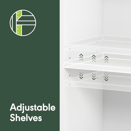 Furinno Jaya Book Shelf Set of 2, 6-Tier Bookshelf, Bookcase, 9.5 x 24.6 x 71, for Home Office, Living Room, White - color: White, size: Set of 2, 6-Tier