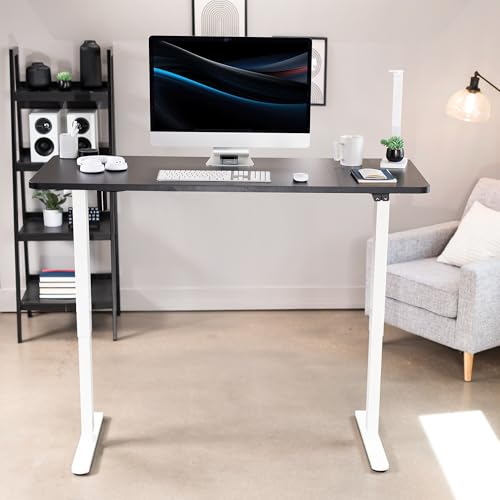 VIVO Black 60 x 24 in Standing Desk, DESK-KIT-W06B - color: Black Top / White Frame, size: 60 x 24 inch