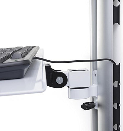 Displays2go Adjustable Monitor Display for Wall Mounting, Silver, White | Adjustable Height, Aluminum Build, VMSSWWM27 - color: Silver