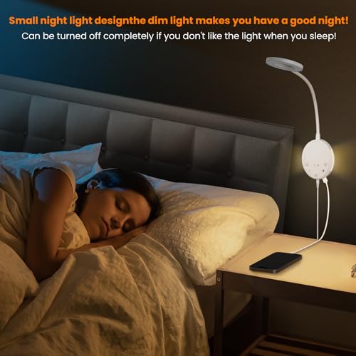 Wall Mounted Reading Light,Bedside Headboard Lights with 5 Color Temperature &5 Dimming,360°Flexible Gooseneck,USB Output, Night Light&Timer Function- Perfect for Reading (White) - color: White