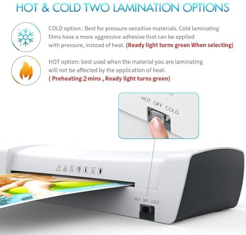 9-Inch(A4) 4-in-1 Thermal Laminator – 2-Min Fast Warm-Up, Hot & Cold Lamination, Never Jam Technology, Includes Cutter, Corner Rounder & 40 Pouches, Ideal for Home, Office & School