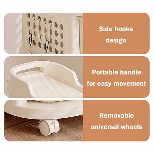 4 Drawers Storage Cart, Narrow Plastic Dresser, Rolling Organizer Cart for Office Classroom Bedroom Bathroom Art Craft Supplies, Mobile Slim Utility Cart on Wheels - size: 3 layers