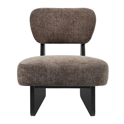 Christopher Knight Home Mores Low Profile Accent Chair Set of 2, Modern Living Room Armless Lounge Chair, Fabric Comfy Reading Chair for Bedroom, Wooden Frame and Thick Padded Seat, Black+Dark Brown - color: Black+dark Brown