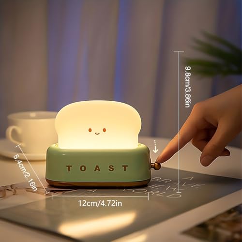 QANYI Cute Desk Decor Toaster Lamp, Kawaii LED Toast Bread Night Light Rechargeable and Portable Light with Timer, Christmas Gifts Ideas for Baby Kids Girls Teens Teenages - style: II Pink