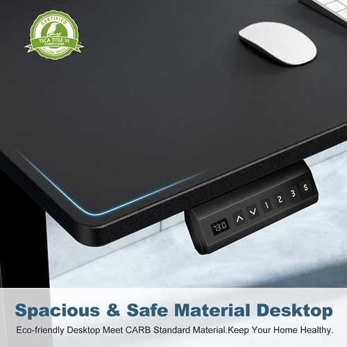 DUMOS 63 Inch Electric Standing Desk, Memory Adjustable Home Office Desk - color: Black, size: 63-Inch