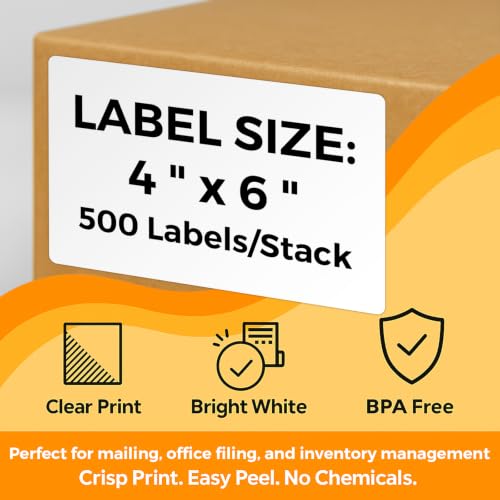 2000 4" x 6" Fanfold Thermal Shipping Labels for Zebra Printers - size: 4" x 6" - 4 Stacks ( 2000 labels ）