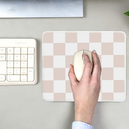 Mouse Pad for Desk with Stitched Edge, Premium Cute Washable Mouse Pads. Computer Mousepad with Non-Slip Rubber Base, Mousepads for Laptop, 9.25x7.75x0.12 inch (Classic Checker) - color: Classic Checker