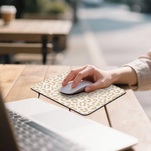 Mouse Pad for Desk with Stitched Edge, Premium Cute Washable Mouse Pads. Computer Mousepad with Non-Slip Rubber Base, Mousepads for Laptop, 9.25x7.75x0.12 inch (Leopard Grace) - color: Leopard Grace