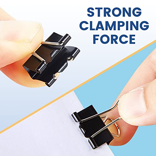 EFOK 208 PCS Binder Clips Paper Clamps Assorted Sizes Black Metal Bulk Clip - size: Assorted Sizes