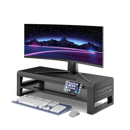 Computer monitor stand (USB Hub Fast Charging Version, Two-layer 550mm) - color: USB Hub Fast Charging Version, size: Two-layer 550mm