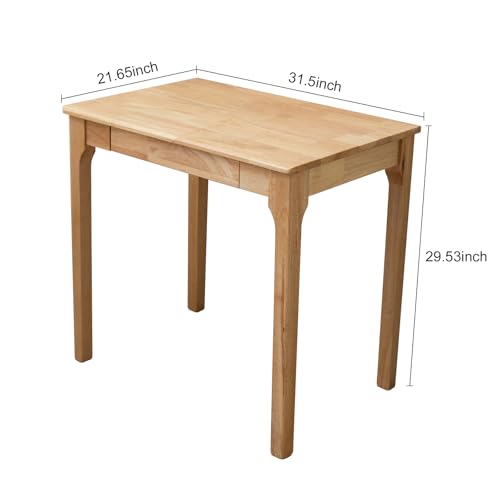 Solid Wood Desk, Gaming Study Home Office Desks for Work, Student PC Desk for Bedroom, Small Computer Desk for Small Spaces, Easy to Assemble (Wood Color, 31inch) - color: Wood Color, size: 31inch