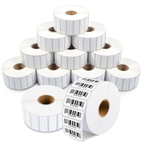 Aegis Adhesives - 1.75" X 0.875" Direct Thermal Labels (18000 Count, 12 Rolls) - Barcode Stickers, File Folder Labels, Shelf Edge Identification - Compatible with Zebra and Rollo Printers - size: 1.75" X 0.875"