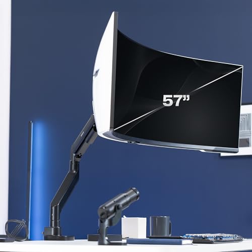 VIVO Black Single Ultrawide Desk Mount, Up to 57 in Screens, STAND-GT57