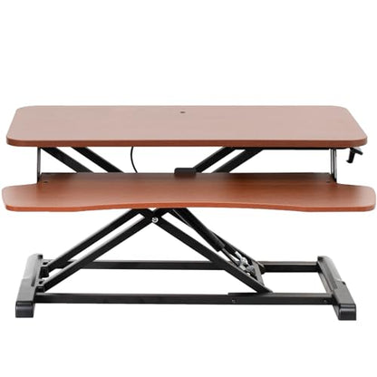 VIVO Dark Walnut 32 in Standing Desk Converter, DESK-V000KA - color: Dark Walnut, size: 32"