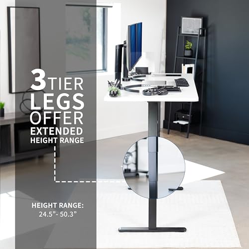 VIVO Black 83 x 30 in Standing Desk, DESK-KIT-2W8B - color: Black Top / White Frame, size: 83 x 30