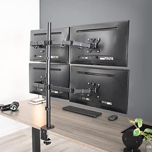 VIVO Quad 13 to 30 inch LCD Monitor Desk Mount | Adjustable 4 Screen Stand - size: Quad Mount