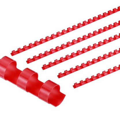PATIKIL 10mm (3/8") Plastic Binding Combs, 50 Pcs 21 Rings Comb Binding Spines 60 Sheet Capacity Letter Size for Binding Paper Sheets, Red - color: Red, size: 10mm