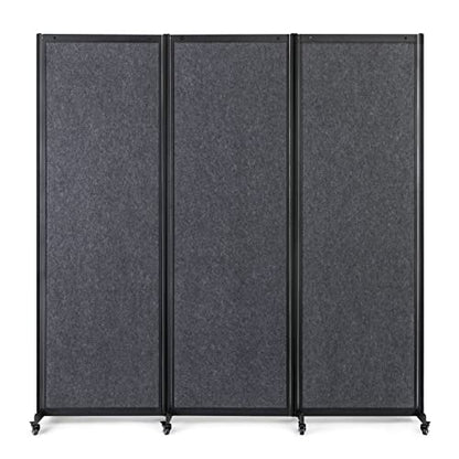 Room Partition,6'4"W x 6'7"H,3 Panel,Grey - color: Grey, size: 75.6"(L)*78.7"(H)