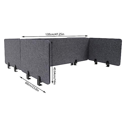 Desktop Mounted Privacy Cubicle Panel,23"x16"Mounted Privacy Panel to Reduce Noise and Visual Distractions,Clamp-On Acoustic Desk Divider for Classrooms Libraries