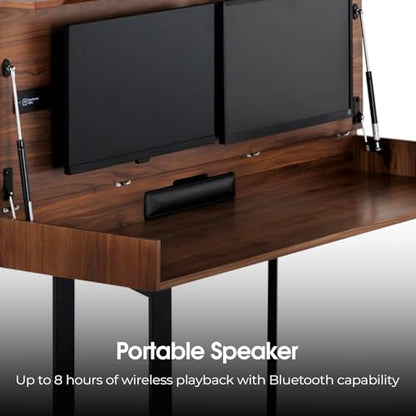 Transformer Table to Desk, Royal Brown | Dining Table to Computer Desk, Work-from-Home Office, Gaming Desk, Study Desk, Space-Saving Furniture - color: Royal Brown