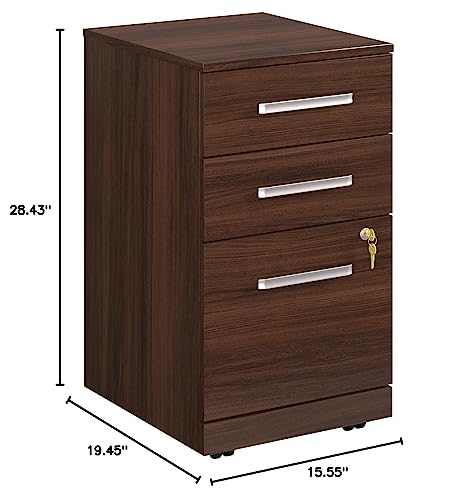 OfficeWorks by Sauder Affirm 3 Drawer Mobile File, Noble Elm Finish - color: Noble Elm