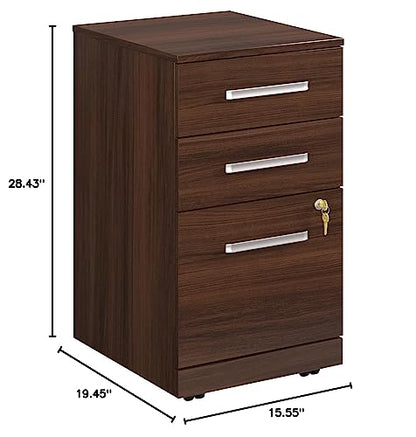 OfficeWorks by Sauder Affirm 3 Drawer Mobile File, Noble Elm Finish - color: Noble Elm