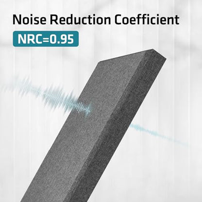 2 Pack Fiberglass Acoustic Panels 48"x12"x2" Soundproof Panels, Heather - color: Heather