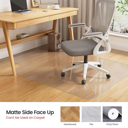 Yecaye Desk Chair Mat for Hardwood Floor, Office PVC Computer Chair Mat, Floor Protector for Rolling Chairs (Transparent, 45" x 53") - size: 45" x 53"
