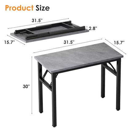 Need Small Folding Computer Desk, 31.5 Inch Writing Table, Grey - color: Grey, size: 31.5 inches