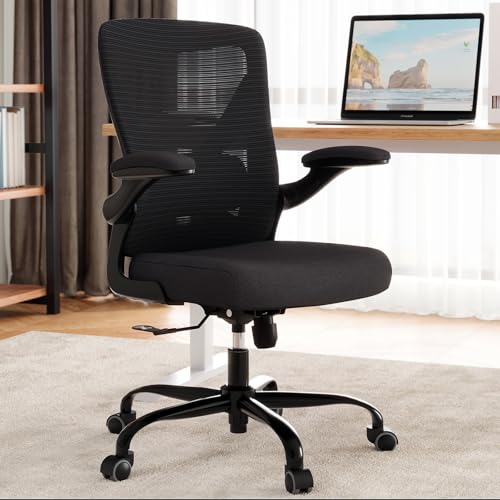 Ergalithic Office Chair: Mesh Ergonomic Desk Chair with 3D Lumbar & Swivel - color: Black, size: Pack of 2