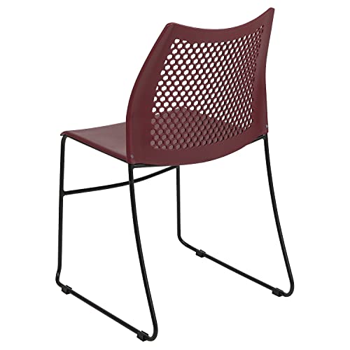 Flash Furniture Hercules Stack Chair with Air-Vent Back, Burgundy | Sled Base, Powder Coated, 661 LBS. Weight Capacity - color: Burgundy, size: Set of 1