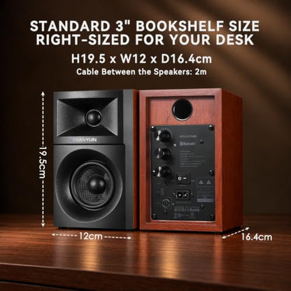 Sanyun SW203 3" 2-Way Active Bookshelf Speakers for Desktop Computer PC - color: Red