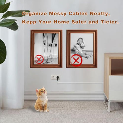 39" Silicone Cord Hider Wall Wall Cord Hider(1/4" Diameter) Cord Organizer Cord Covers Raceway Kit for Wires Hider Cable Management Under Desk W 0.54”× H 0.39”White