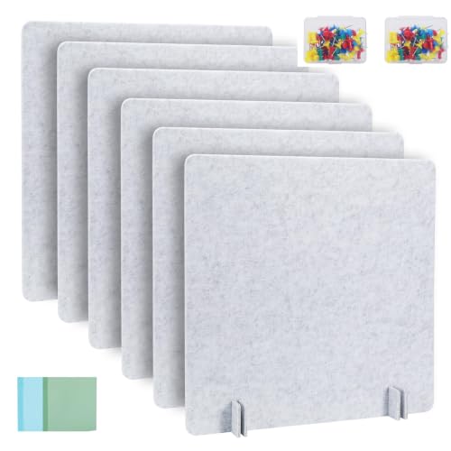 Desk Privacy Panel Acoustic Divider Panel Portable Desk Partition Desk Divider Noise Visual Isolate Table Divider for Student Study Office Library (Gray-6, 23.6" x 23.6") - color: Gray-6, size: 23.6" x 23.6"