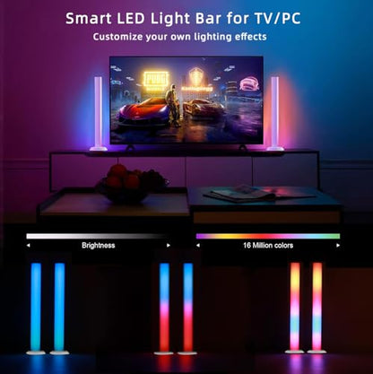 Smart LED Light Bar, RGBICWW TV Light Bars for Room, Gaming With Music Sync | TV Backlight, 16 Million Colors, Compatible with Alexa, Music Sync Gaming Lights APP Control, Multiple Placement Options