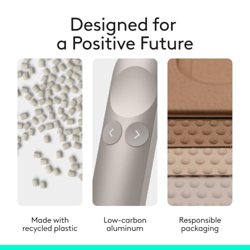 Logitech Spotlight 2 Presentation Remote Wireless Clicker Haptics - Sand | Haptics, digital highlighting, customizable actions, laser pointer, quick charge, Bluetooth, USB-C - color: Sand