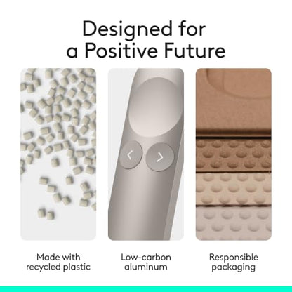 Logitech Spotlight 2 Presentation Remote Wireless Clicker Haptics - Sand | Haptics, digital highlighting, customizable actions, laser pointer, quick charge, Bluetooth, USB-C - color: Sand