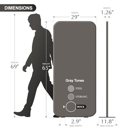 DECOLAB Standing Room Divider, Portable Separation Panel for 29"x65", Rock - color: Rock