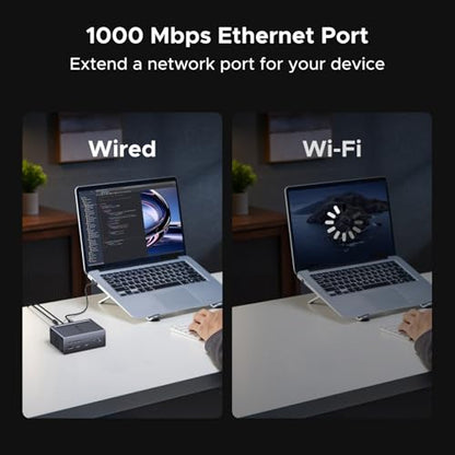 UGREEN 13-in-1 Thunderbolt 4 Docking Station, Dual 4K@60Hz, 3xTBT4, 40Gbps | Signle 8K@30Hz, 180W Total Power, 96W Host Charging, 3xUSB A, 2xUSB-C, Gigabit Ethernet, SD/TF 3.0, 3.5mm Audio, Revodok Max