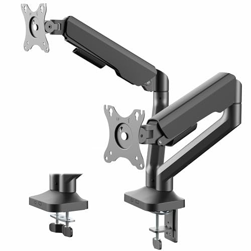 VIVO Dual Pneumatic Arm Ultra-Wide Monitor Mount for up to 35 inch Screens, Holds 26.4 lbs per Arm, Desk Mount Monitor Stand for 2 Ultrawides, Black, STAND-V200O - color: Black, size: up to 35"