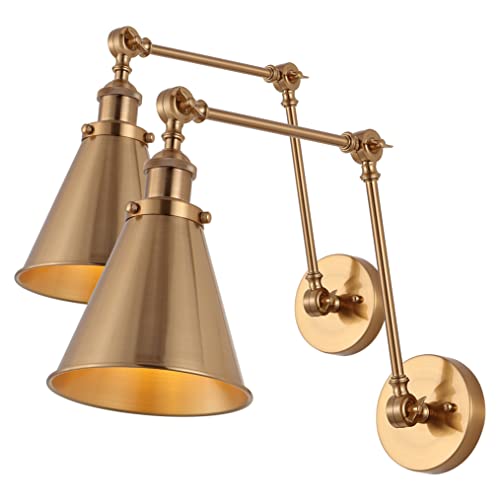 JONATHAN Y Rover 1-Light Wall Sconce 7", Brass Gold, Set of 2 - color: Brass Gold, size: Set of 2